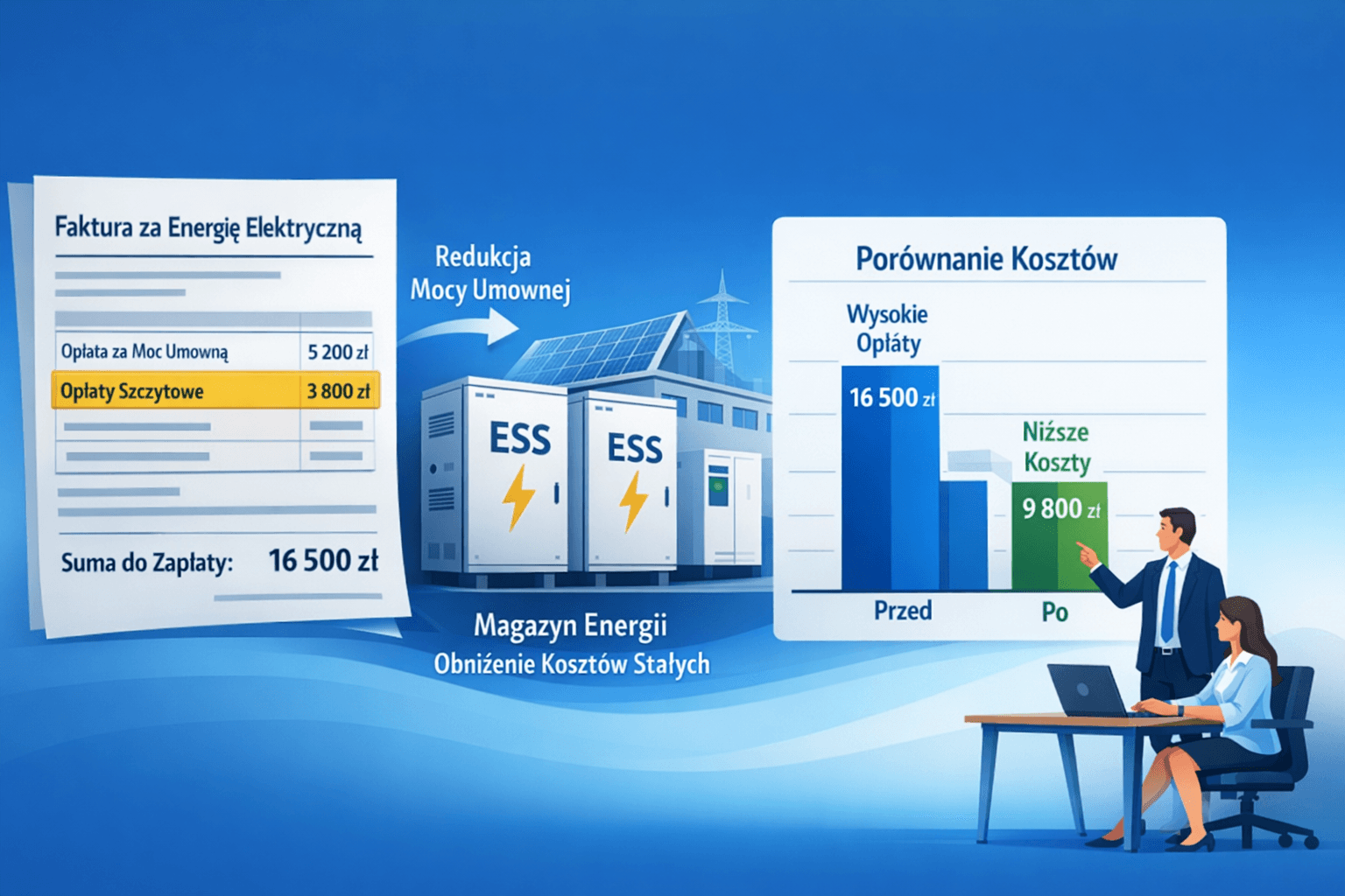 Redukcja mocy zamówionej: jak ESS pomaga zmniejszyć koszty stałe